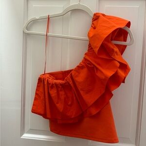 Anthropology, one shoulder top